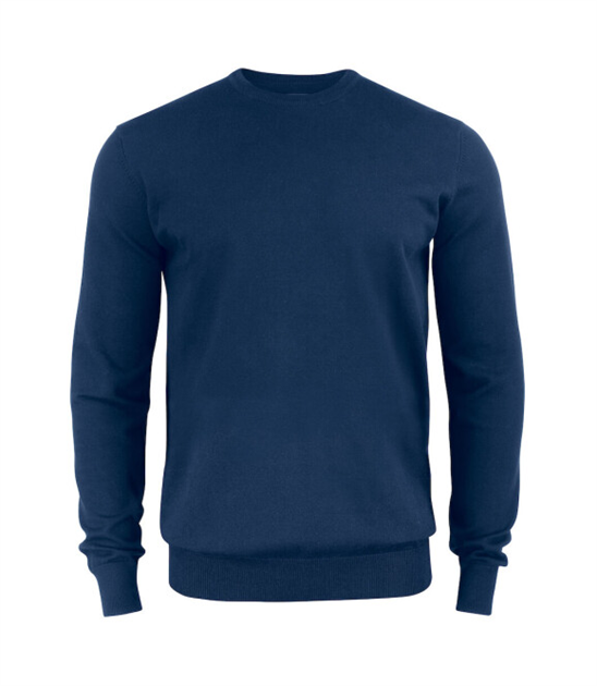 Stickad tröja rund hals Herr