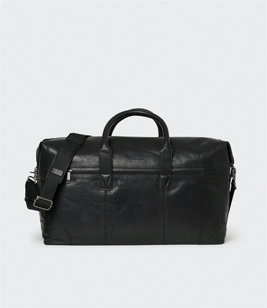 Saddler, Metz weekendbag i läder, Svart
