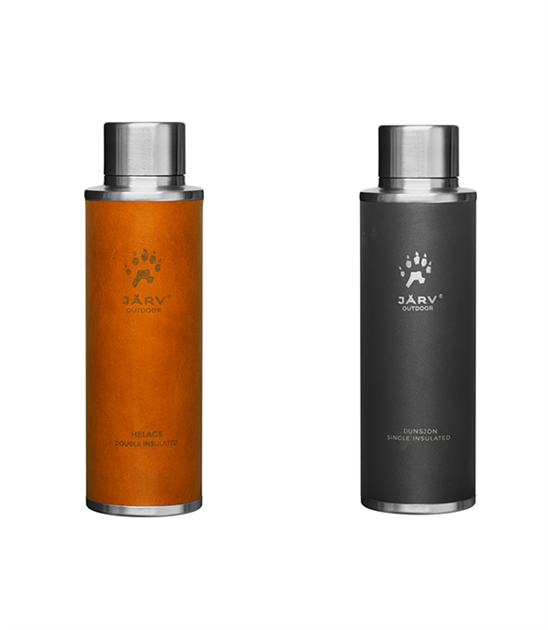 Termos Ljusläder & Vattenflaska järnmalmsgrå